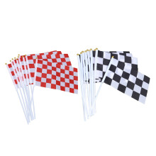 Mini banderas de carreras a cuadros con palo (paquete de 20)