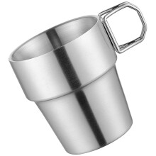 Set da campeggio in titanio composto da pentola e tazza pieghevole, 2 pezzi.