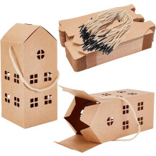 Hausförmige Geschenkboxen aus Kraftpapier, 50 Stück