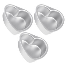 Set di stampi per muffin in alluminio a forma di cuore (confezione da 3)