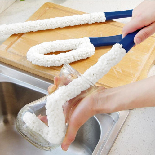 Brosse flexible pour bouteille de vin avec éponge en mousse (1 pièce)