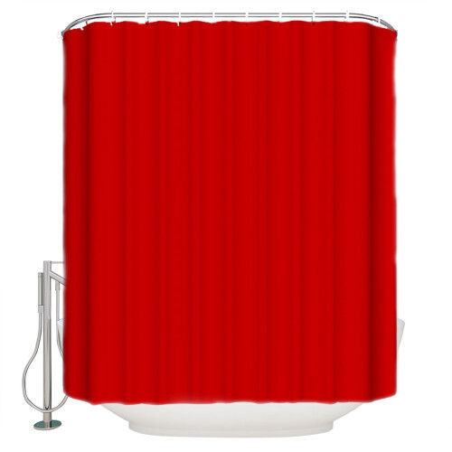 Rødt julebruseforhæng 60x72 tommer polyester vaskbart