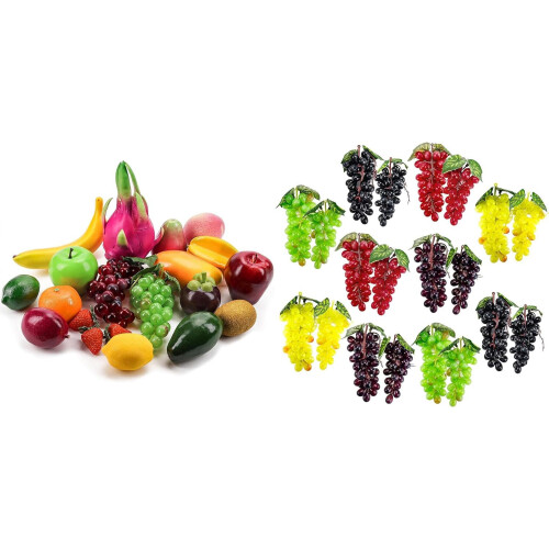 20-delige set kunstfruit met 20 druiventrossen
