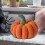 Gewebtes Kürbiskissen 20x15cm Orange Herbstdeko 1