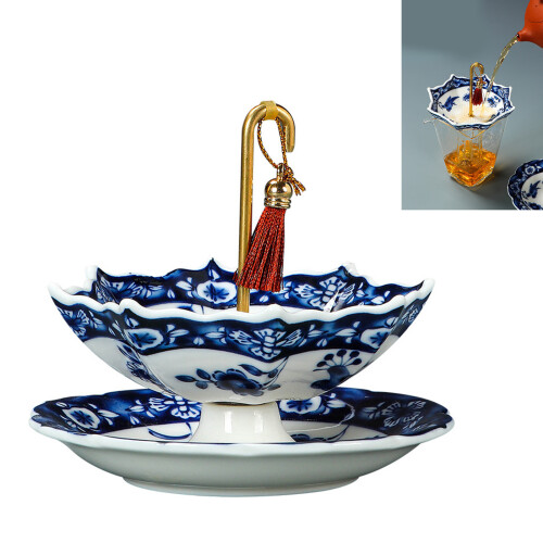 Traditional Chinese Style Ceramic Tea Filter Tea Strainer With 1