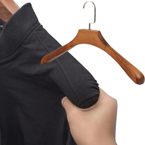 Cabides de madeira maciça sem haste para calças – 44,5 cm