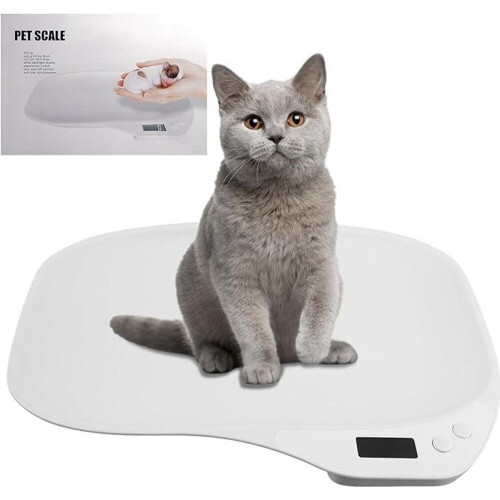 Pet scale for small pets – Digital precision scale with 1g increments – 15 kg – LCD display – also usable as a kitchen scale
