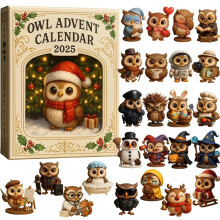 Calendrier de l'Avent Hibou 2025 – Ornements Hibou en acrylique 24