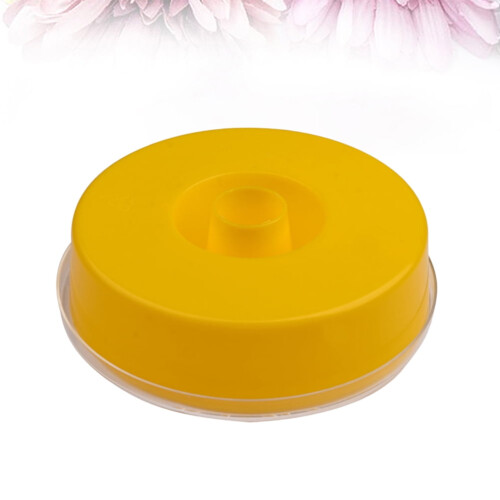 Hrănitoare pentru albine rotundă din plastic galben, 2 bucăți