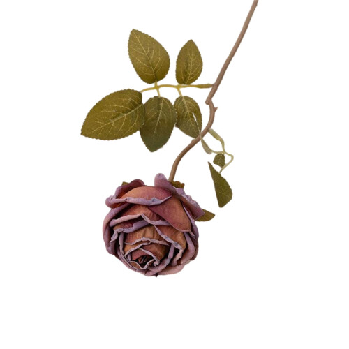 1 stk. 39 cm realistisk kunstig rose med lang stilk
