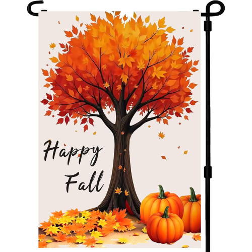 Herbstliche Gartenflagge, 12 x 18 Zoll, doppelseitig, Polyester