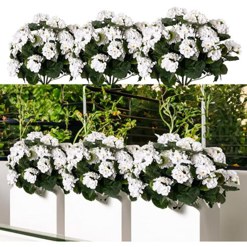 Kunstige røde pelargonier 30 cm 4-pak
