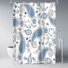Boho-Duschvorhang mit Ethno-Blumenmuster, 183 x 213 cm, Polyester