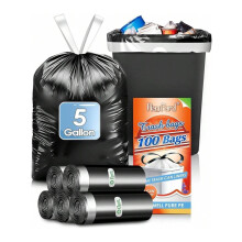 Mini drawstring trash bags 1 gallon 100 count white