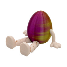 Muñeca de huevo de Pascua, figura articulada impresa en 3D, rosa dorada roja