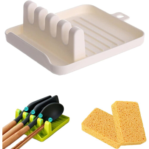 Porta-cucchiai in plastica – Supporto antiscivolo per utensili, 6 pezzi