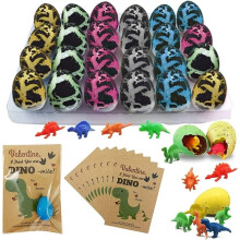 Dinosaur Valentine Cards for Teens 24-Pack with Eggs