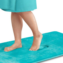 Skridsikker bademåtte i memory foam, blågrøn 43x61 cm