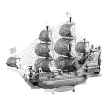 Piececool 3D Metal Model Kits-Pirate Ship Diy 3D Metal Puzzle For Adults Great Birthday Gifts Silver