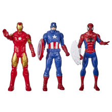 Marvel Action Figure Toy 3-Pack 6-Inch Figures Iron Man Spider-Man Captain America For Kids Ages 4&Up