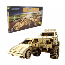 Clapjoy 3D Wooden Puzzle - Wooden Diy Kit | Construction Kit Toy Modeling Kit Hobby Toy Kit | Return Gift For Kids & Adults Age 6-99 Years (Racing