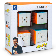 Cubelelo Drift 5-In-1 Cube Gift Box | 2X2, 3X3, 4X4, 5X5 And Secret Tutorial For Cubes Guide Book | Suitable For Kids & Adults | Magic Speedy Stress B