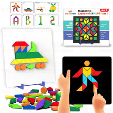 Wembley Giochi Magnetici Puzzle Immaginazione Set Educativo Creativo 44 Forme Magnetiche Con Tavola