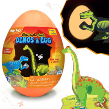 Imagimake Mapology Glow In The Dark Dinos & Egg |3D Dinosaur Puzzle For Kids | Build And Play With Glowing Dinosaur Toys | Birthday And Return Gifts