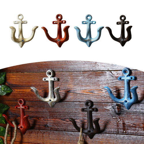 Iron Anchors Wall Hook Decorative Styles-red blue white black 2