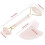 Natural Double Head Rose Quartz Jade Stone Roller & Scrapping Plate Face Massage Tool Kit 3