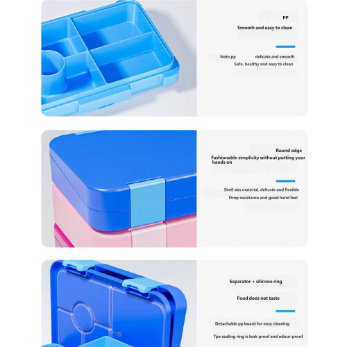 Lekvrije gecompartimenteerde lunchboxcontainer voor-Zwart 1