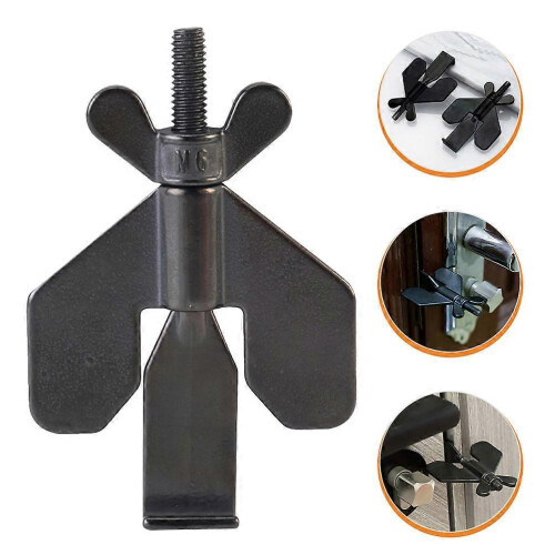 5Pcs Portable Door Lock for Home Security Door Stopper Black 1