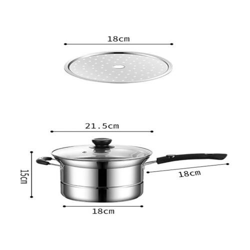 Stainless Steel Saucepan Multi-purpose Soup Pot 1.5L 2