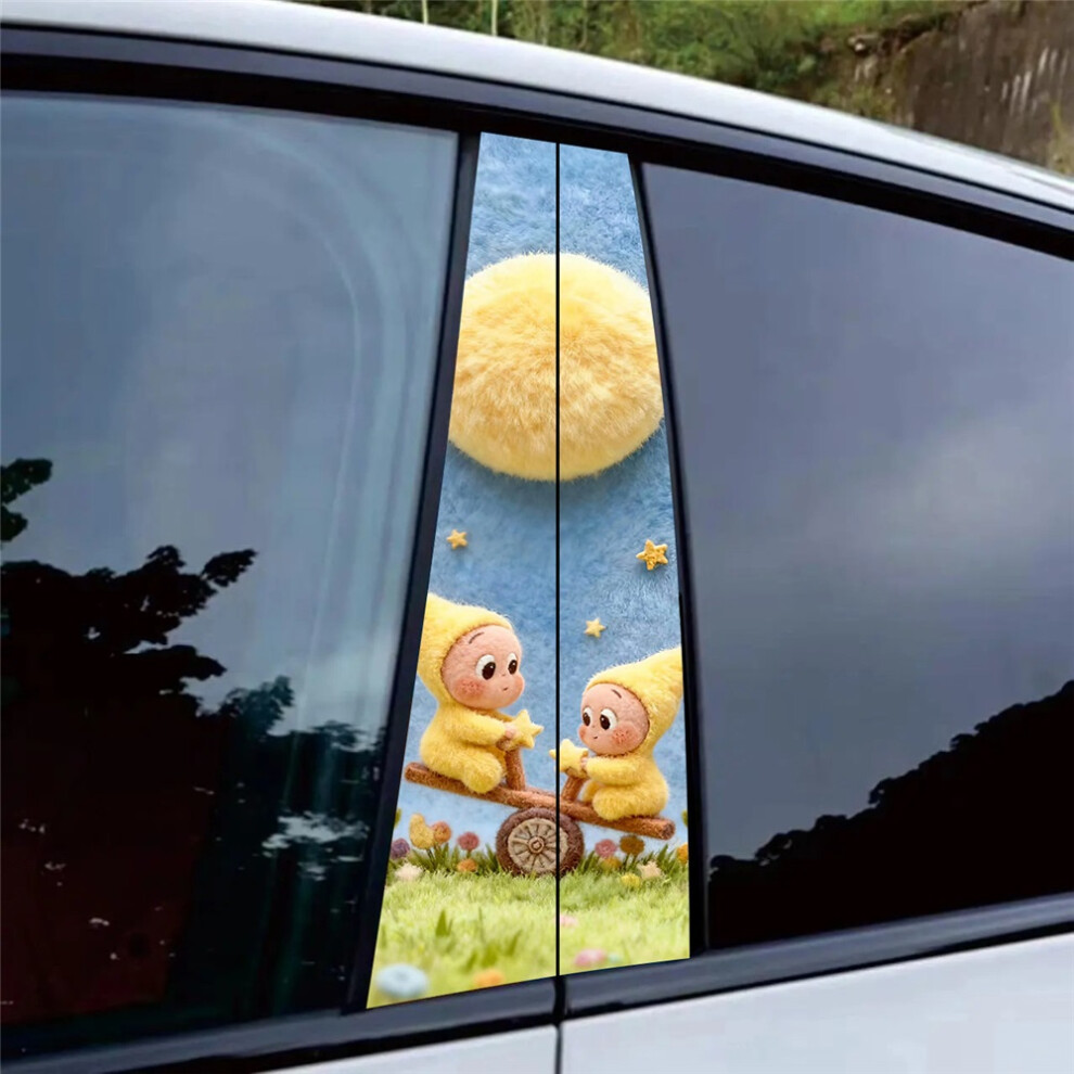 (20#) Car B Pillar Cute Cartoon Vinyl Sticker Auto Exterior Protective Decor Decal 4069369534393