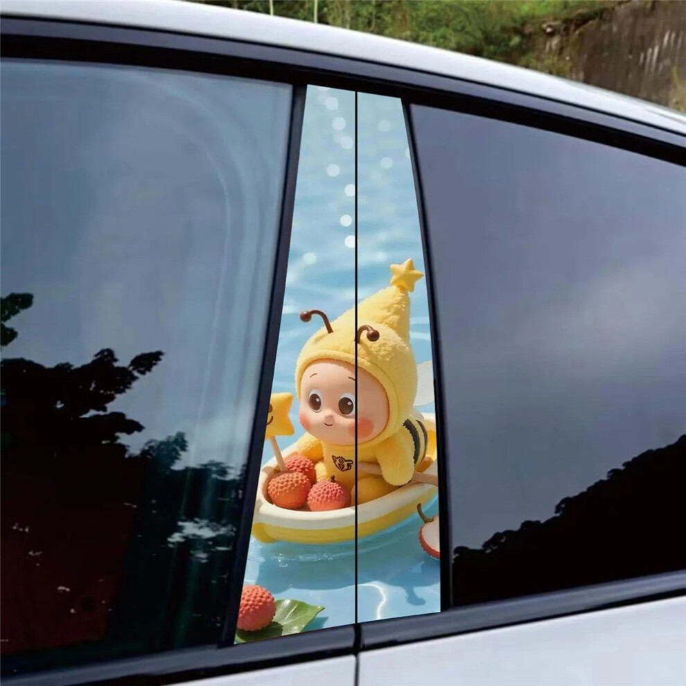 (14#) Car B Pillar Cute Cartoon Vinyl Sticker Auto Exterior Protective Decor Decal 4069369534331