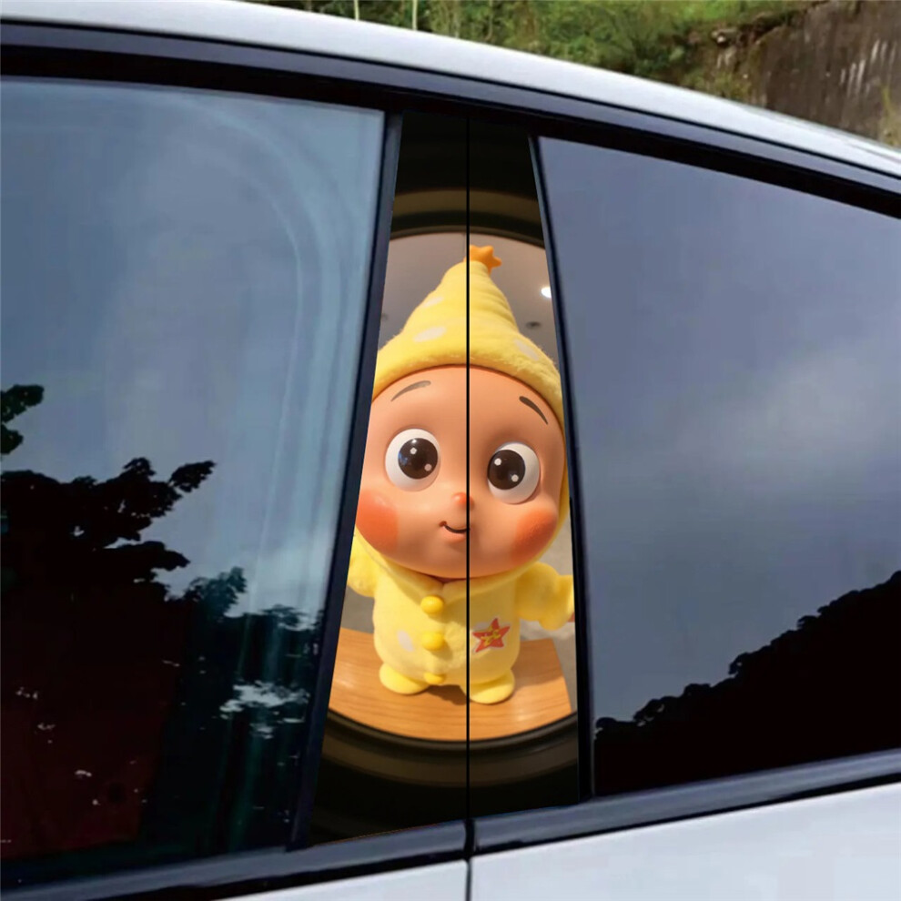 (17#) Car B Pillar Cute Cartoon Vinyl Sticker Auto Exterior Protective Decor Decal 4069369534362