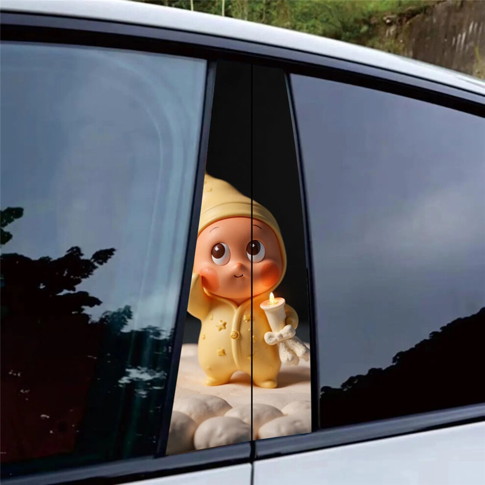(16#) Car B Pillar Cute Cartoon Vinyl Sticker Auto Exterior Protective Decor Decal 4069369534355