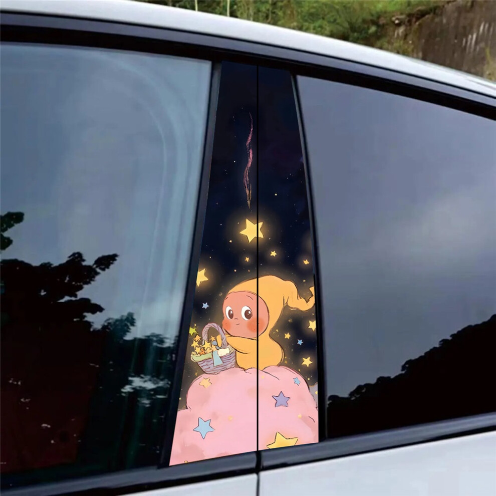 (11#) Car B Pillar Cute Cartoon Vinyl Sticker Auto Exterior Protective Decor Decal 4069369534300