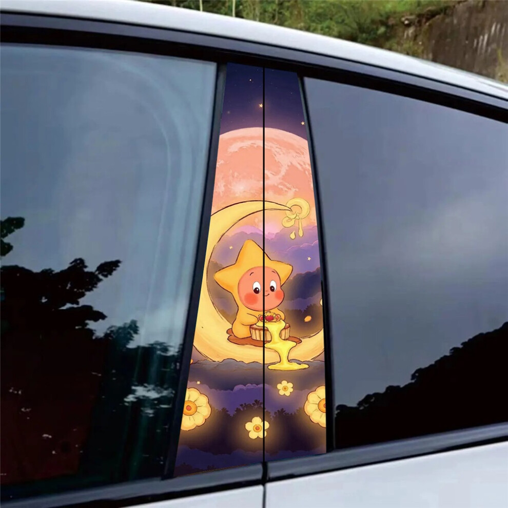 (9#) Car B Pillar Cute Cartoon Vinyl Sticker Auto Exterior Protective Decor Decal 4069369534287