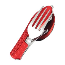 Ensemble de 4 ustensiles de camping pliables en acier inoxydable