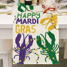 Ľanová stolová vlajka Mardi Gras – viacfarebná, 3 veľkosti