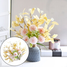 Kunstig krysantemumbuket med 6 stilke silkeblomster