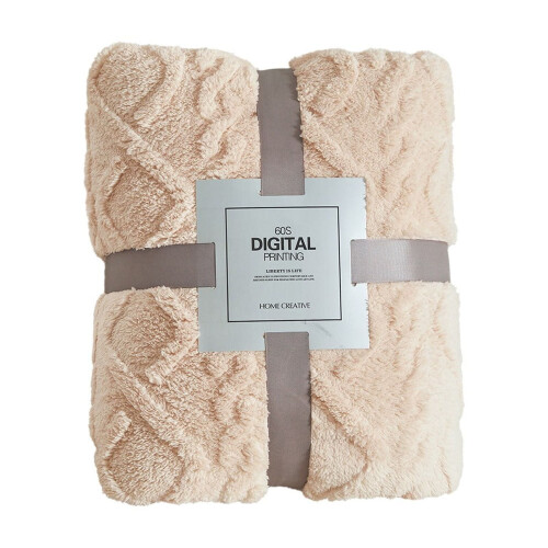 Fleece Throw Blanket Beige 18" x 26"