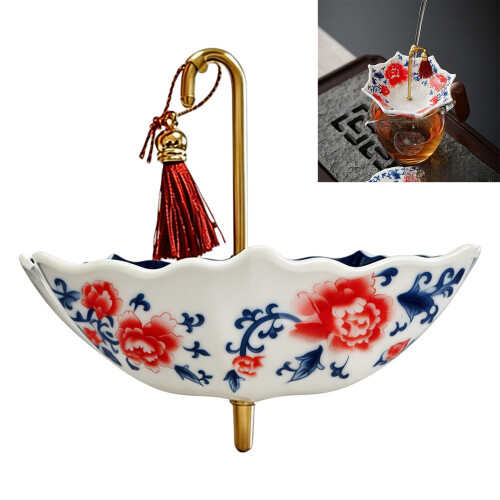 Infuseur traditionnel de thé de-Ombre bleue et blanche 2