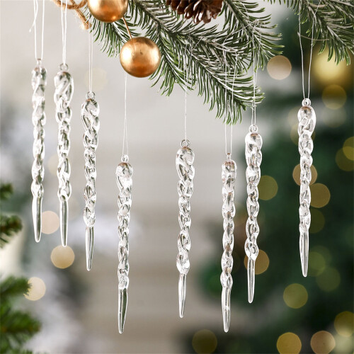 Enfeite de Natal em forma de cone de gelo para árvore de Natal