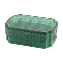 Caixa organizadora de joias transparente de 3 níveis, 20 cm x 10 cm x 8 cm