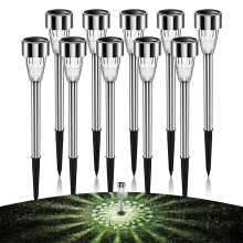 Lot de 10 lampes solaires de jardin blanc chaud et couleurs changeantes