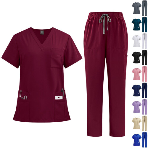 Nurse Scrub Set Turquoise L Moisture-Wicking