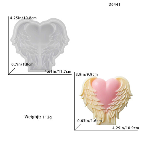 Moule en Silicone polyvalent en forme d'aile de cœur, pour la 2