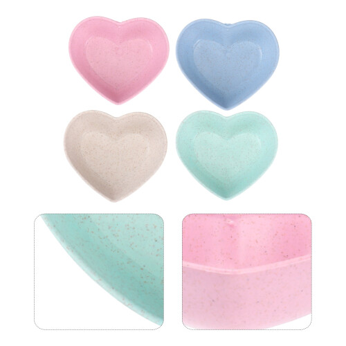 Heart-Shaped PP Sauce Bowls (8 pcs, Assorted Colours) 2